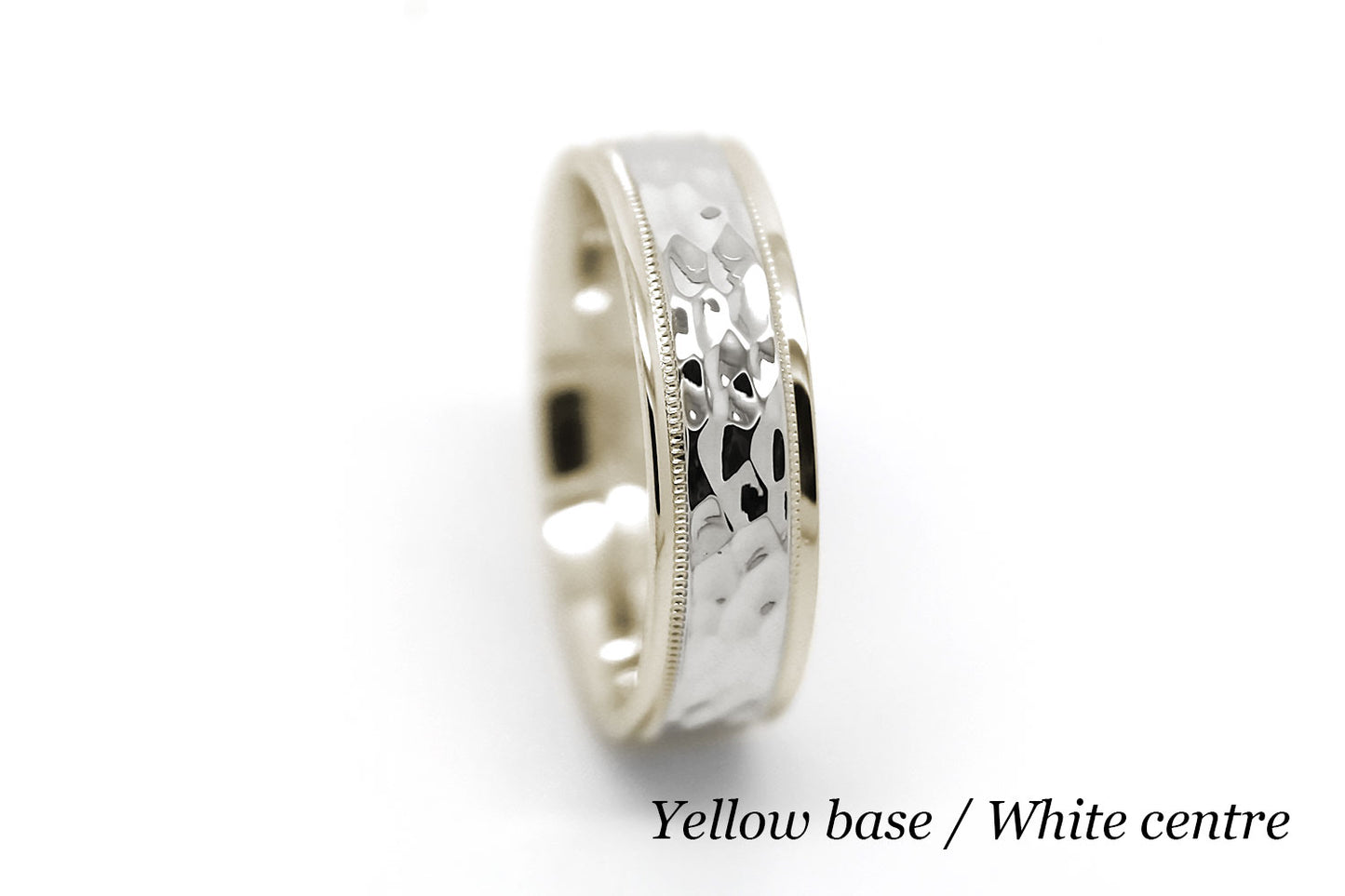 polished hammered wedding ring for women