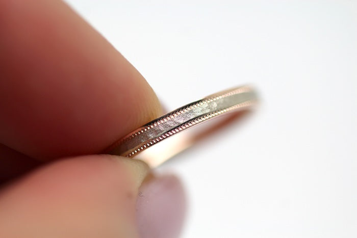 2mm 10K 14K 18K Solid Gold Hammered Women's Ring Stackable | This classic Hammered 2mm women's ring. Perfect as wedding band, anniversary ring or stack it with your other jewelry.