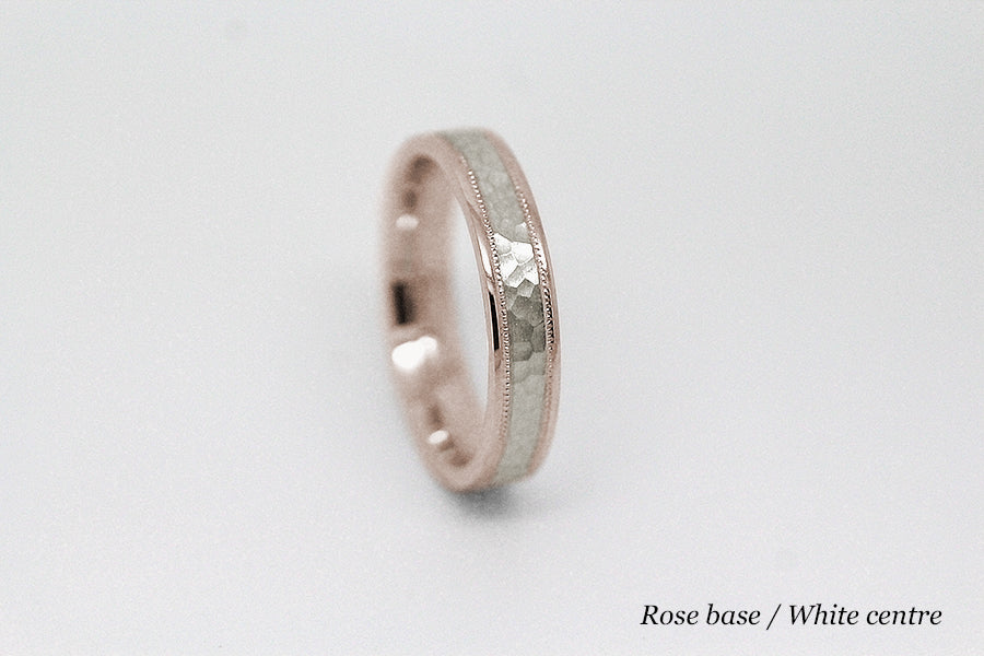4mm Gold Hammered Wedding Band for Men and Women | AT-8008