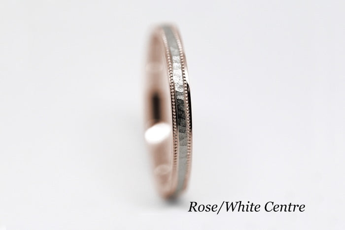 2mm 10K 14K 18K Solid Gold Hammered Women's Ring Stackable | This classic Hammered 2mm women's ring. Perfect as wedding band, anniversary ring or stack it with your other jewelry.