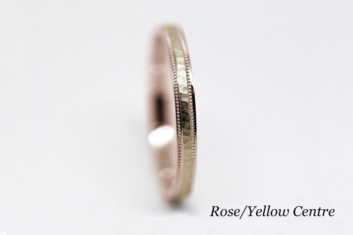 2mm 10K 14K 18K Solid Gold Hammered Women's Ring Stackable | This classic Hammered 2mm women's ring. Perfect as wedding band, anniversary ring or stack it with your other jewelry.
