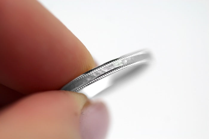 2mm silver ring hammered