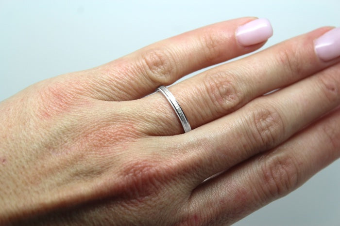 hammered silver ring