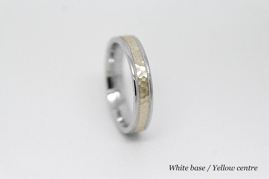 4mm Gold Hammered Wedding Band for Men and Women | AT-8008