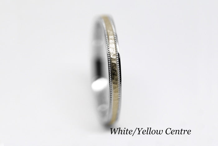 2mm 10K 14K 18K Solid Gold Hammered Women's Ring Stackable | This classic Hammered 2mm women's ring. Perfect as wedding band, anniversary ring or stack it with your other jewelry.