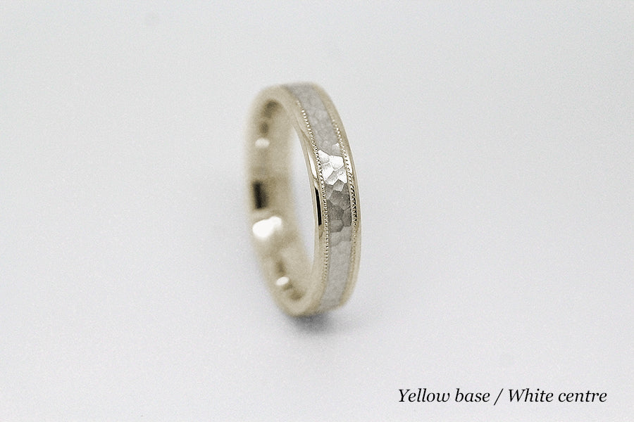 4mm Gold Hammered Wedding Band for Men and Women | AT-8008