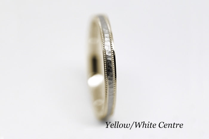 2mm 10K 14K 18K Solid Gold Hammered Women's Ring Stackable | This classic Hammered 2mm women's ring. Perfect as wedding band, anniversary ring or stack it with your other jewelry.