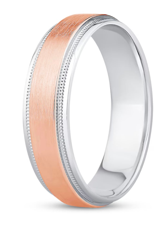 8mm Solid Gold Wedding Band for Men and Women Flat Brushed | AT-8010