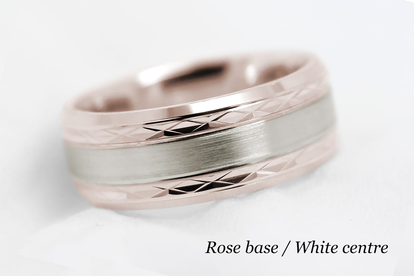 8mm Solid Gold Wedding Band for Men and Women Flat Beveled | T-8363