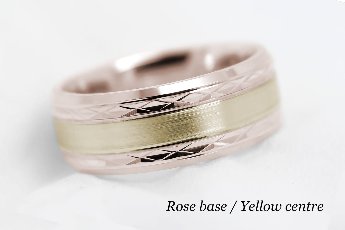 8mm Solid Gold Wedding Band for Men and Women Flat Beveled | T-8363