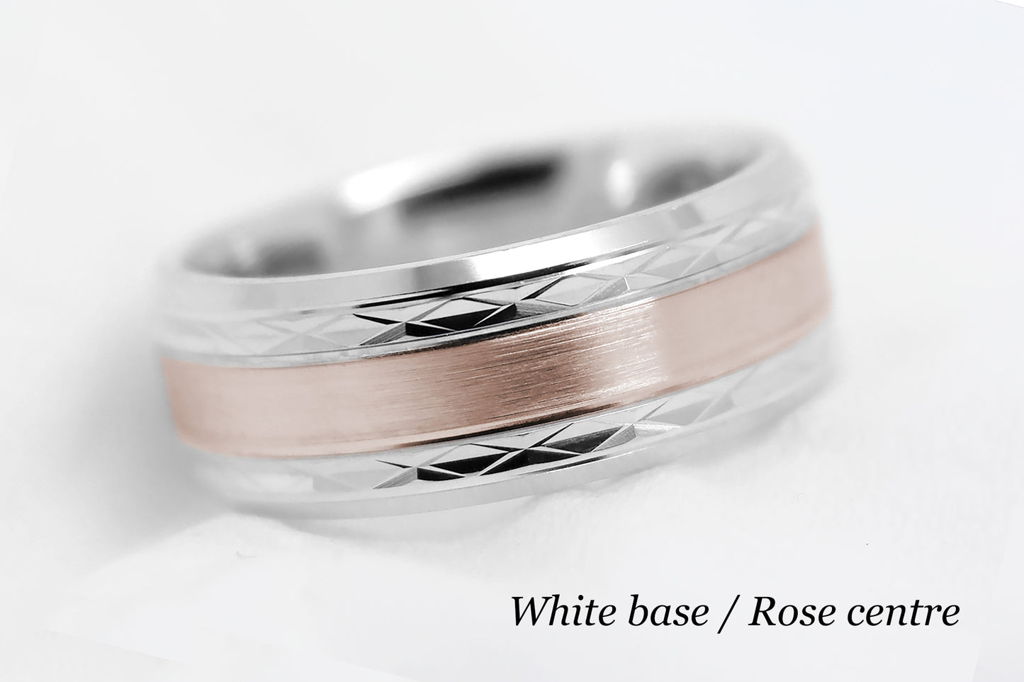 8mm Solid Gold Wedding Band for Men and Women Flat Beveled | T-8363