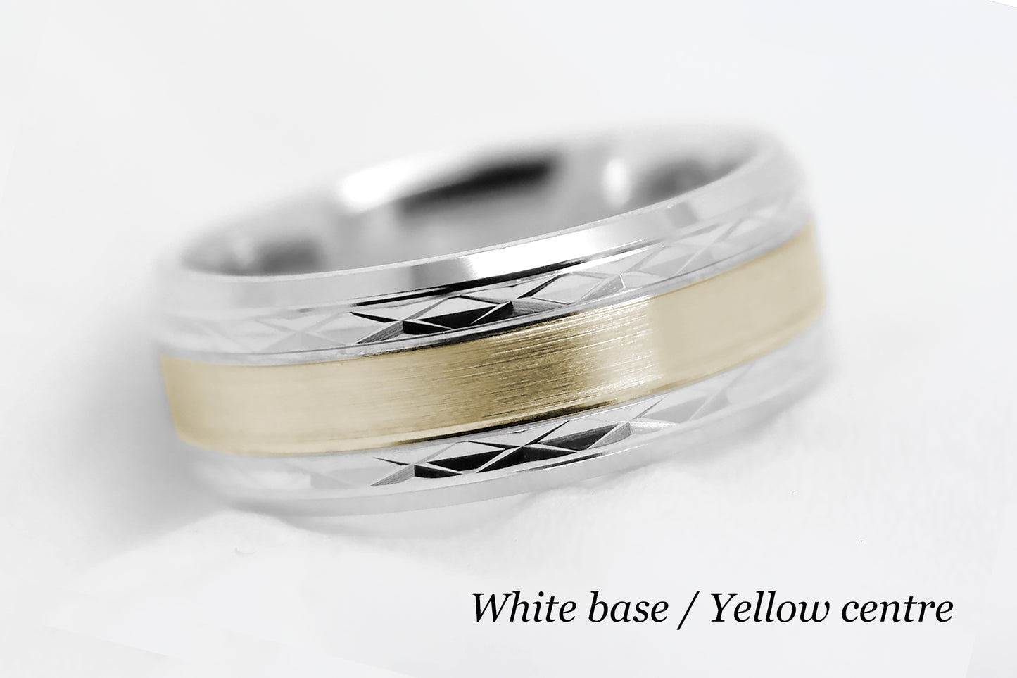 8mm Solid Gold Wedding Band for Men and Women Flat Beveled | T-8363