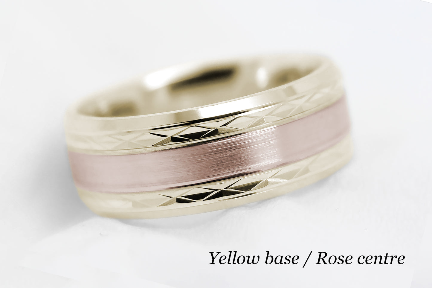 8mm Solid Gold Wedding Band for Men and Women Flat Beveled | T-8363