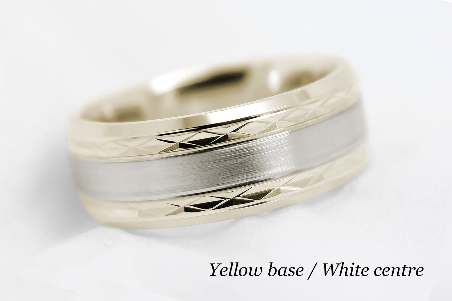 8mm Solid Gold Wedding Band for Men and Women Flat Beveled | T-8363