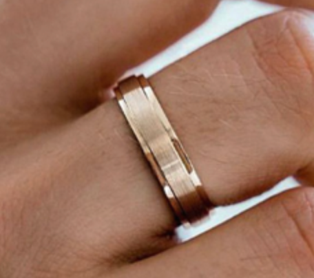 Custom Order for Maryna S | 4mm Stepped Brushed Gold Wedding Band for Men and Women