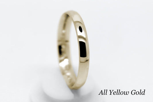 3mm Classic Gold Polished Wedding Band for Men and Women Low Dome | AT-0022