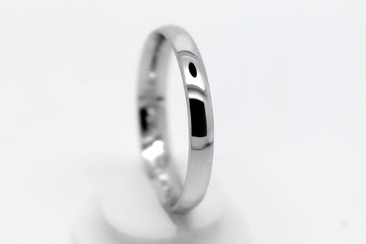 3mm Polished 925 Sterling Silver Classic Plain Wedding Band Women | AT-0022