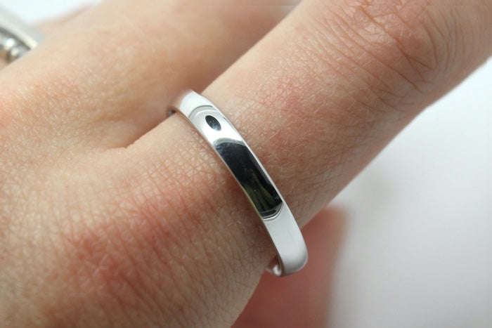 3mm Polished 925 Sterling Silver Classic Plain Wedding Band Women | AT-0022