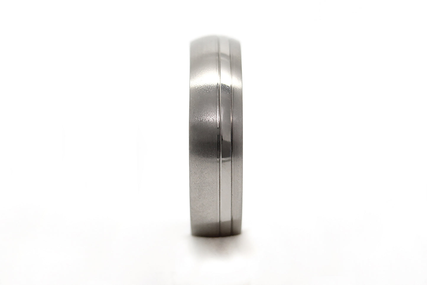 Titanium ring on a white background