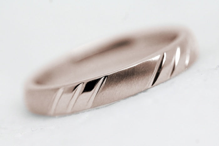 3mm Classic Gold Wedding Band for Men and Women with Angled Brush and Polished Finish | T-0002
