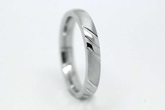 3mm 925 Sterling Silver Wedding Band for Men & Women in Brush & Polished | T-0034