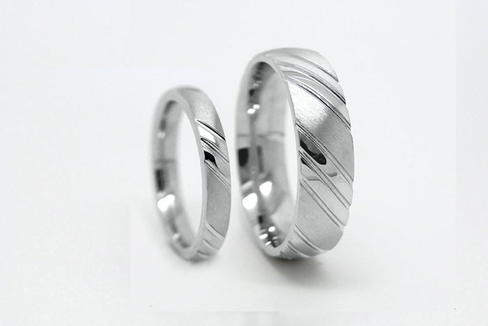 3mm 925 Sterling Silver Wedding Band for Men & Women in Brush & Polished | T-0034