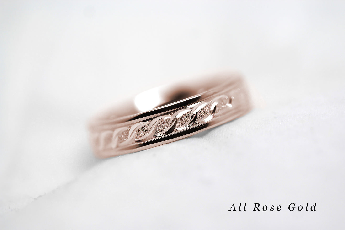 4mm Gold Wedding Band with Milgrain and Infinity Design for Women and Men | AT-0005