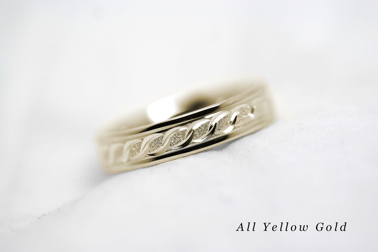 4mm Gold Wedding Band with Milgrain and Infinity Design for Women and Men | AT-0005