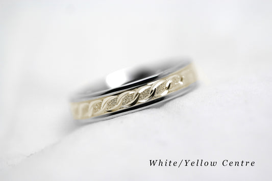 4mm Gold Wedding Band with Milgrain and Infinity Design for Women and Men | AT-0005