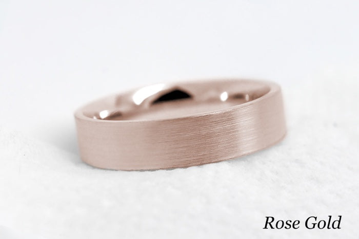 5mm Gold Classic Brushed Wedding Band for Men and Women | AT-0011