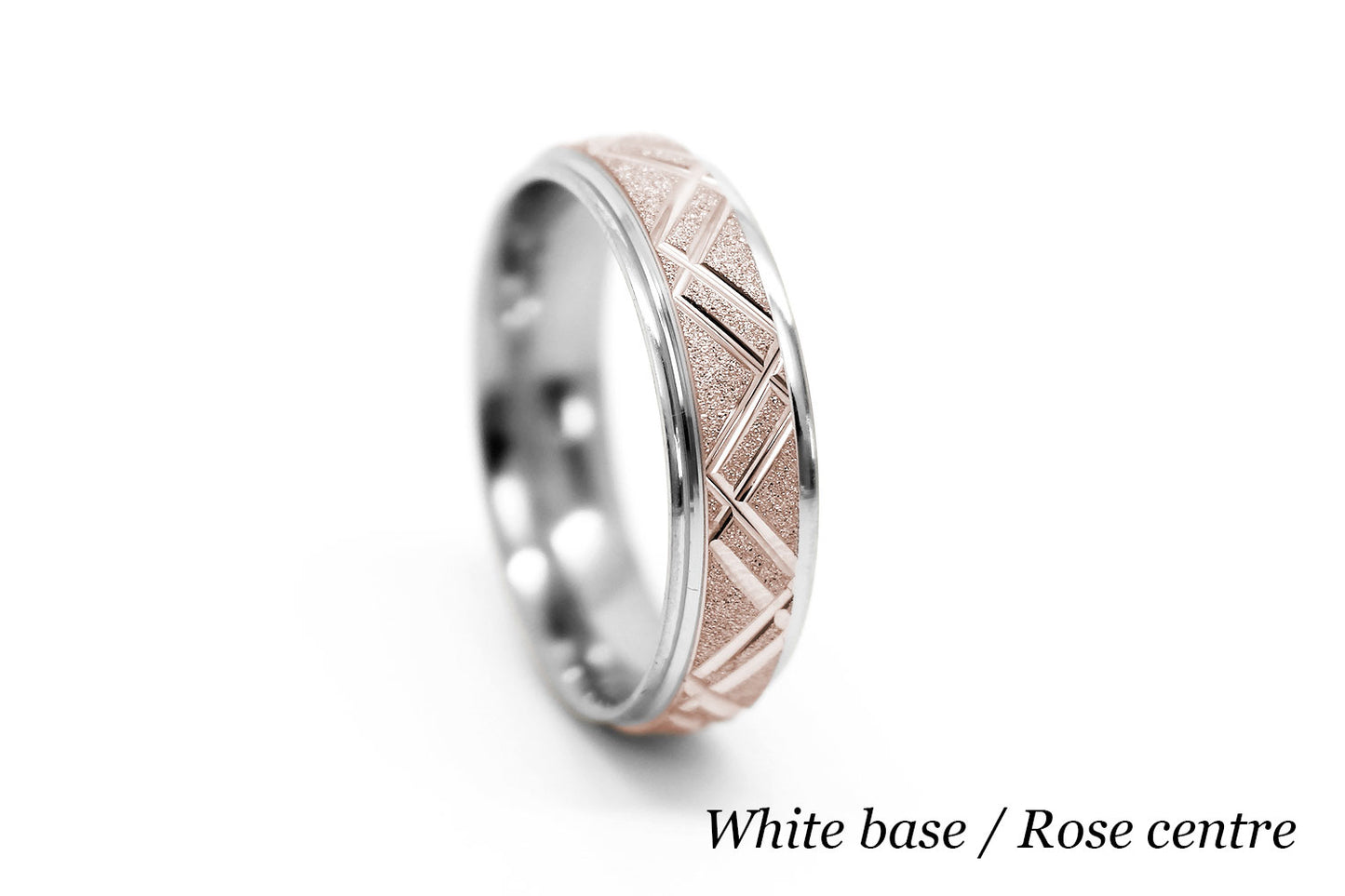 6mm Gold Geometric Star Dust Wedding Band for Men and Women | 0011