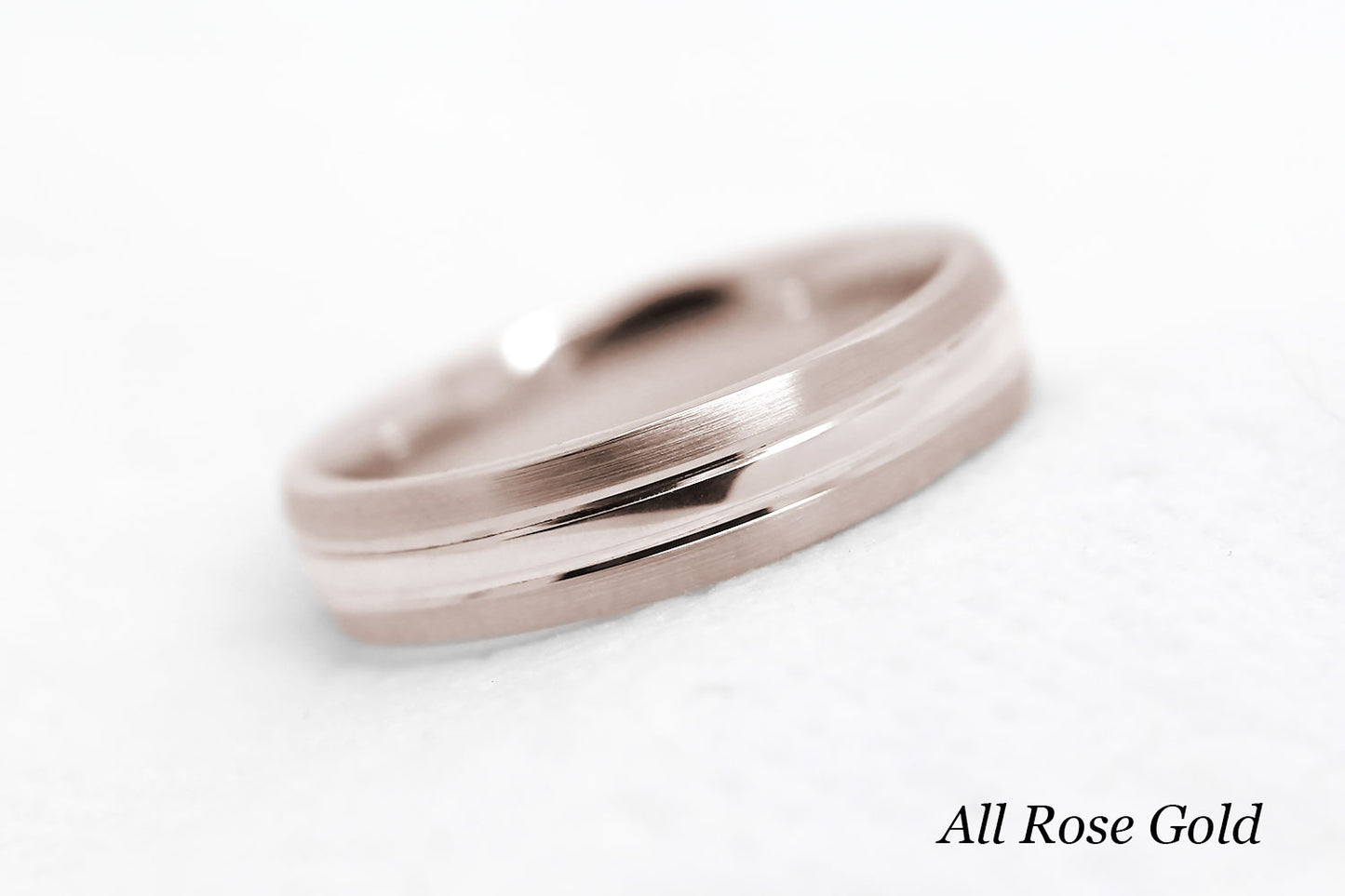4mm Gold Brushed and Polished Wedding Band for Women and Men | T-0012