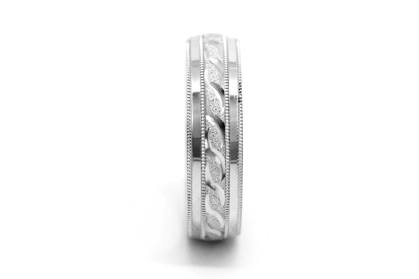 5mm 925 Silver Infinity Design with Milgrain Wedding Band for Men and Women | AT-0012