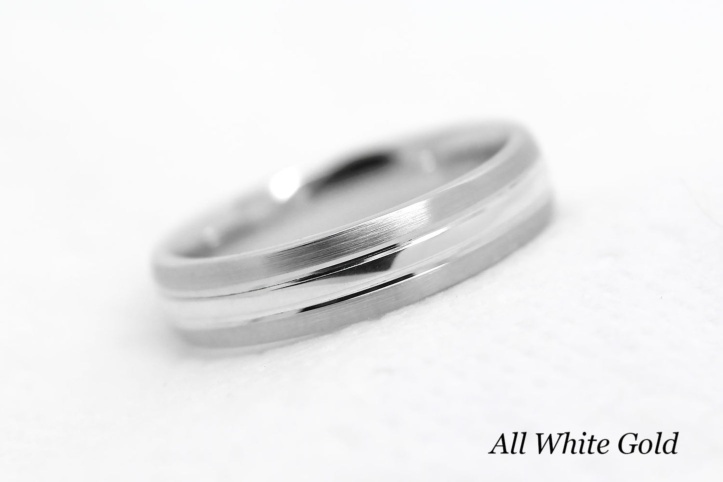 4mm Gold Brushed and Polished Wedding Band for Women and Men | T-0012