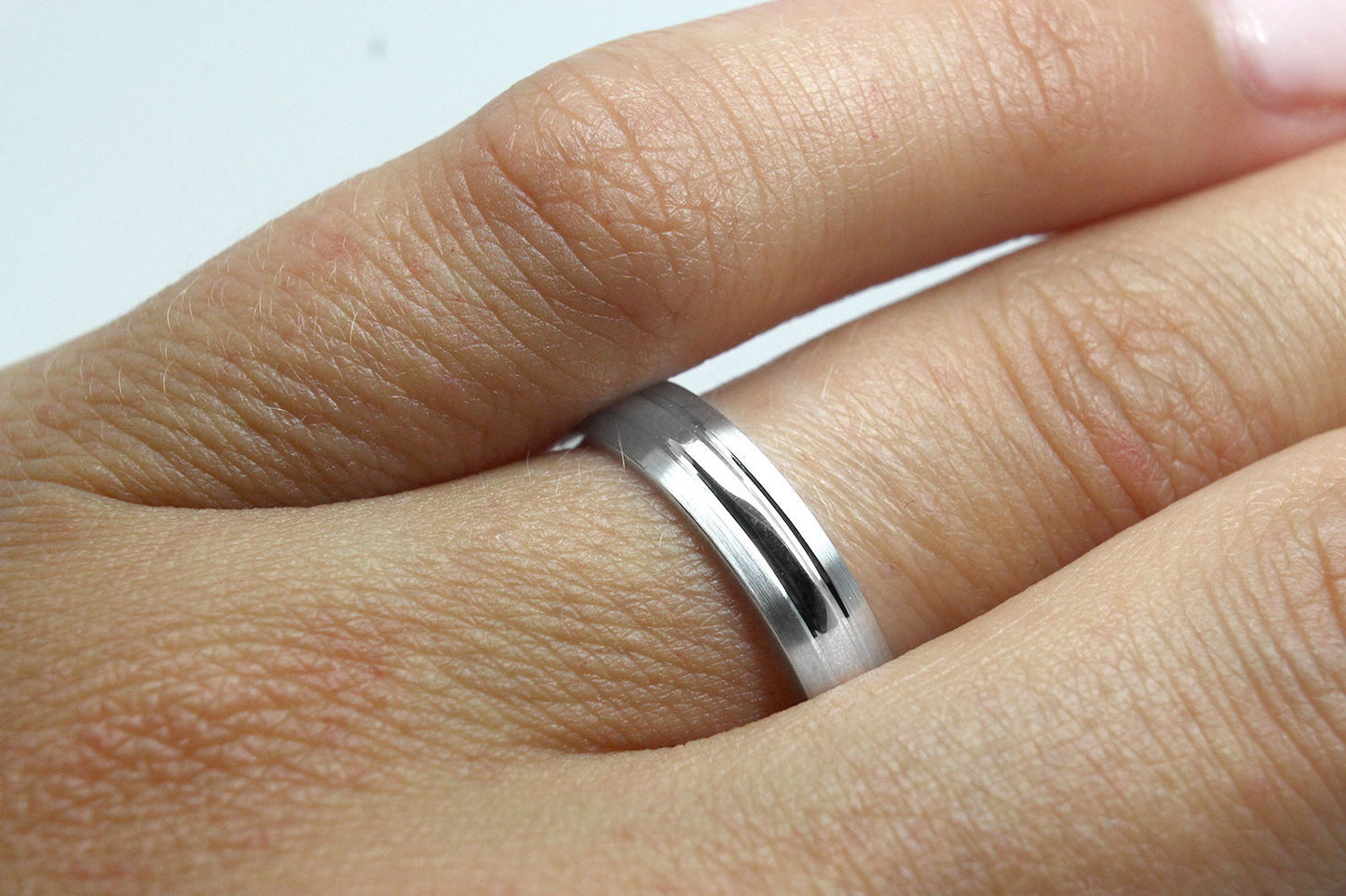 4mm 925 Silver Brushed and Polished Wedding Band for Men and Women | T-0012