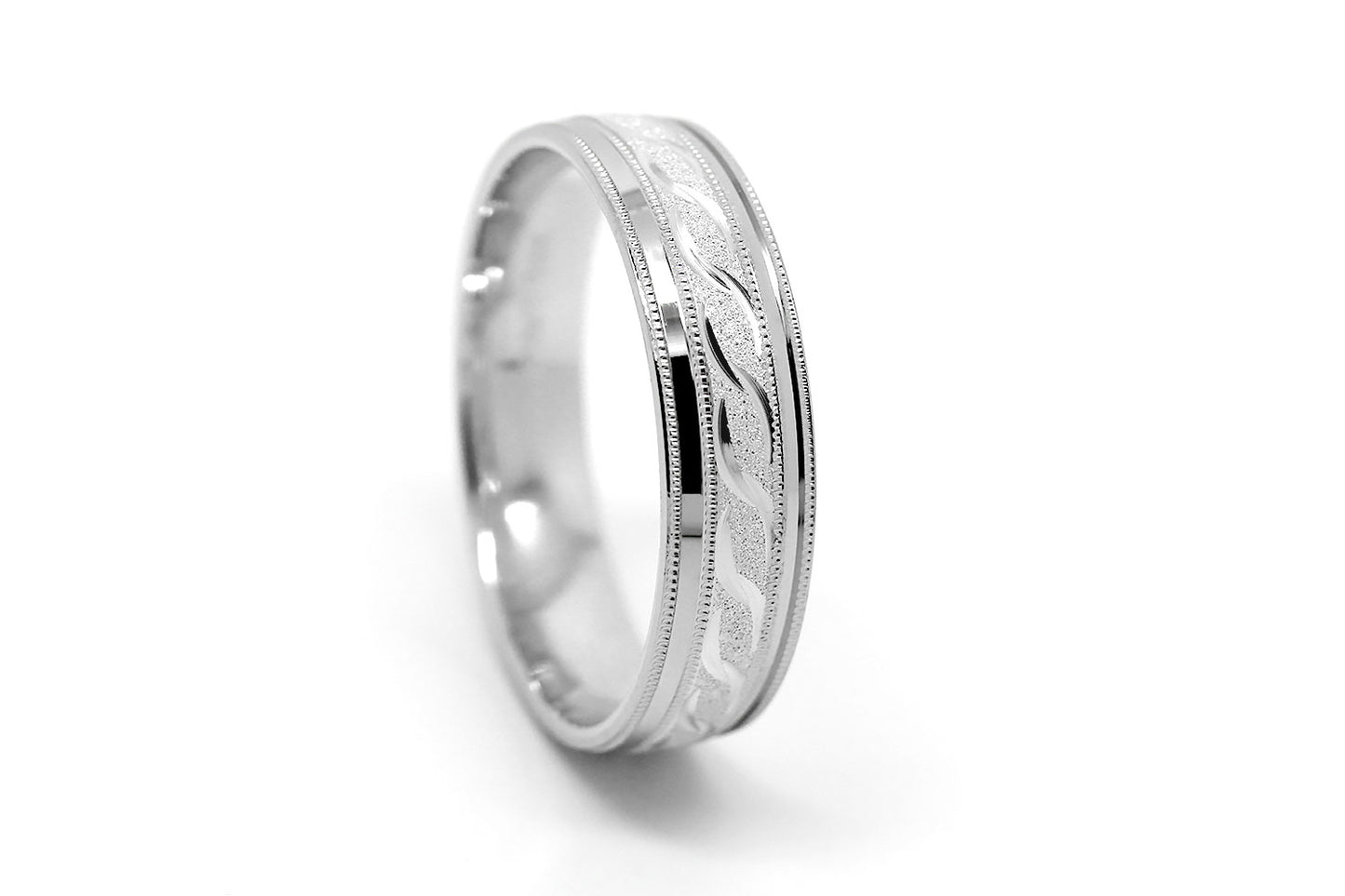 5mm 925 Silver Infinity Design with Milgrain Wedding Band for Men and Women | AT-0012