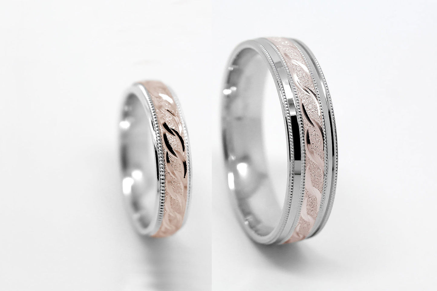 4mm Gold Wedding Band with Milgrain and Infinity Design for Women and Men | AT-0012