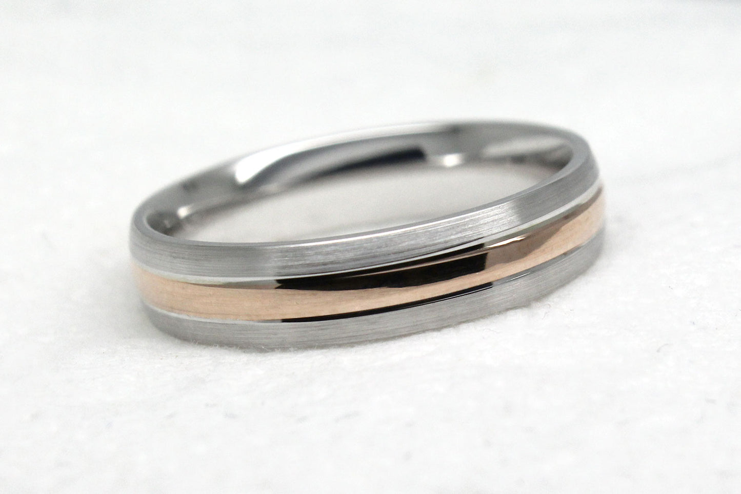 4mm Gold Brushed and Polished Wedding Band for Women and Men | T-0012