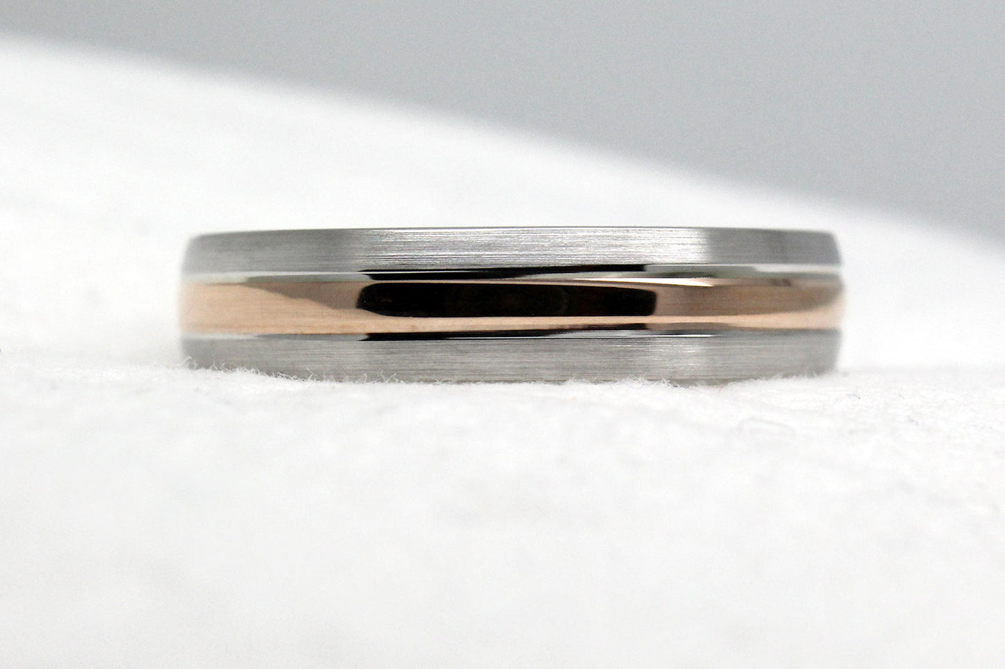 4mm Gold Brushed and Polished Wedding Band for Women and Men | T-0012