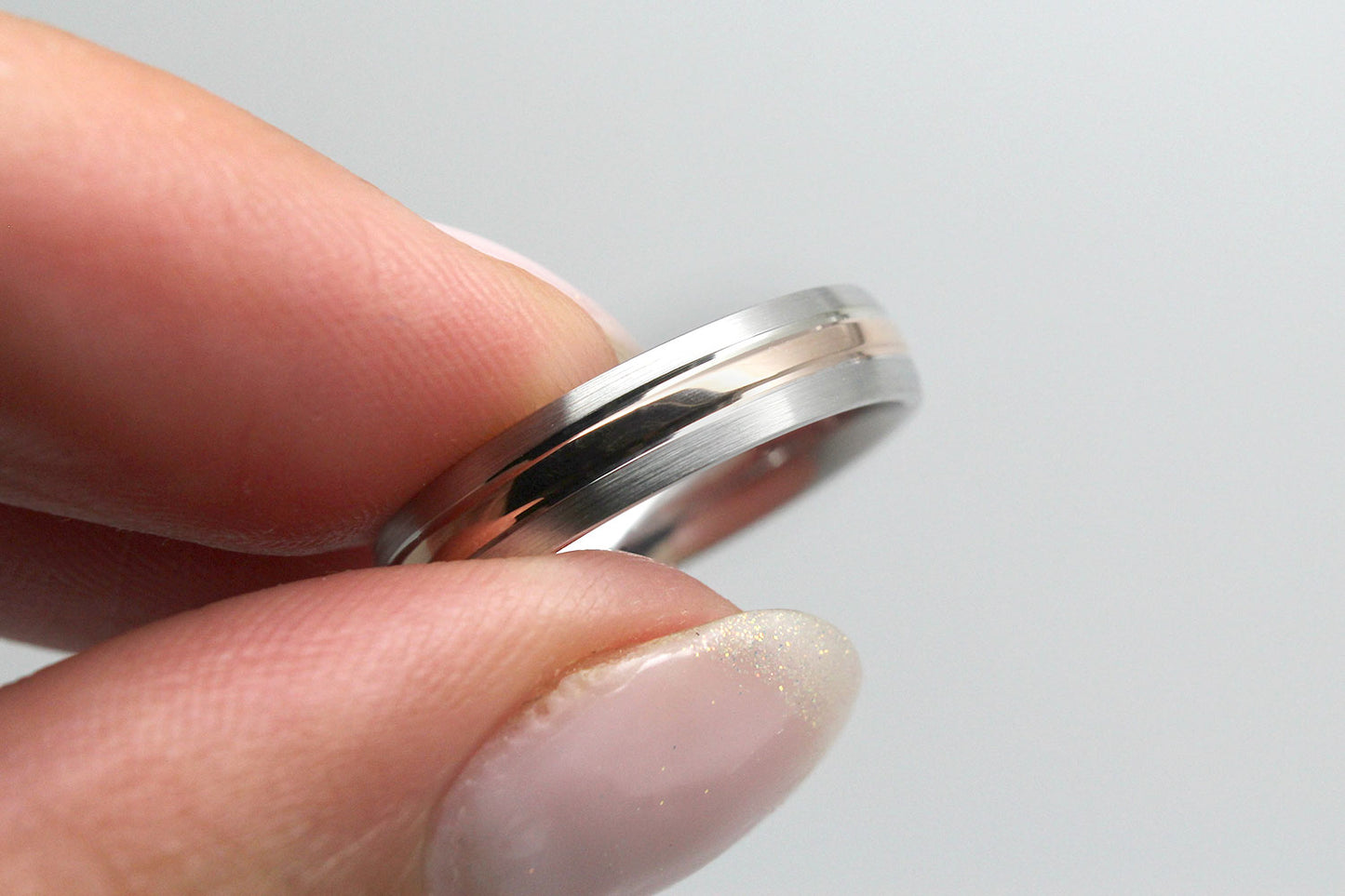 4mm Gold Brushed and Polished Wedding Band for Women and Men | T-0012