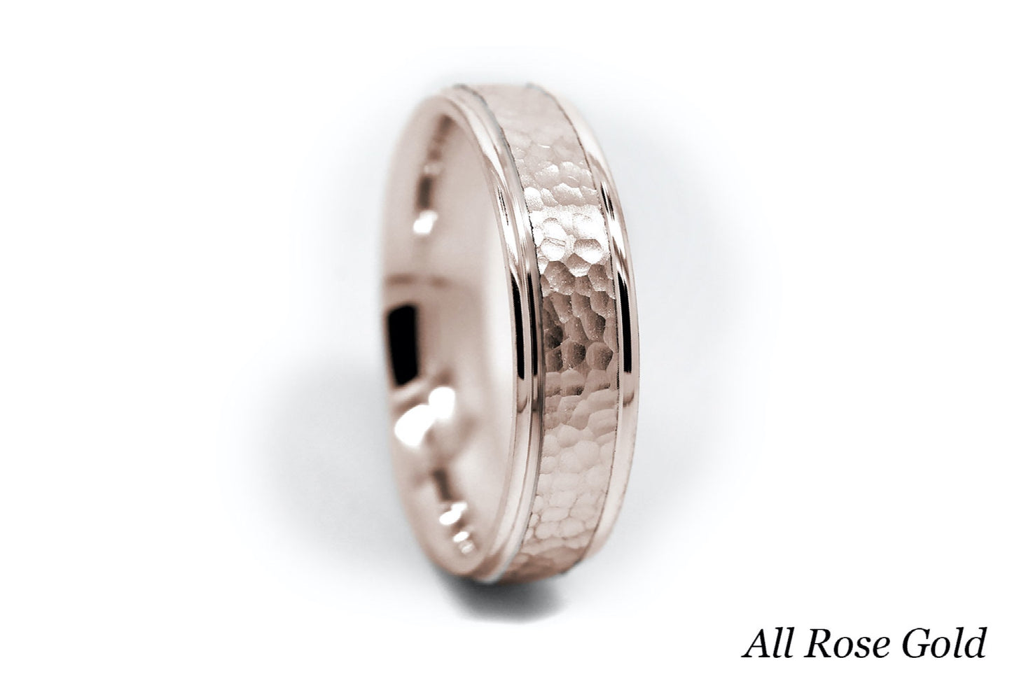 6mm Gold Classic Hammered Wedding Band for Men and Women | 0015