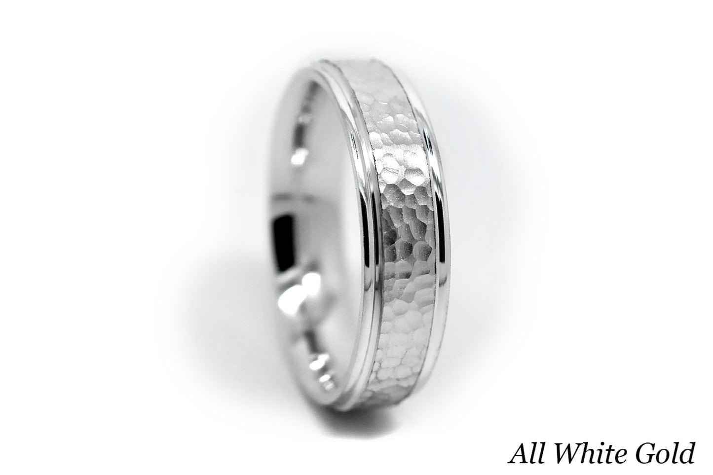 6mm Gold Classic Hammered Wedding Band for Men and Women | 0015