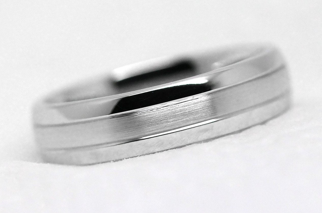 5mm 925 Silver Polished and Brushed Simple Wedding Band for Men and Women | AT-0017