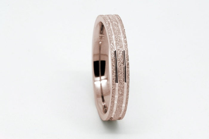 3mm Gold Sparkly Wedding Band for Women | AT-0019