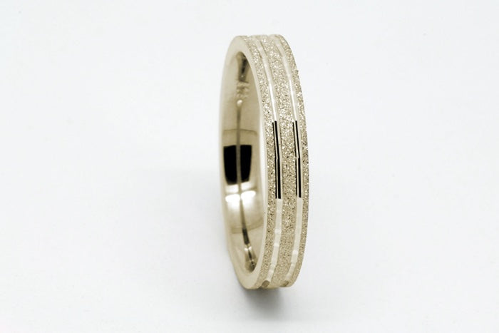 3mm Gold Sparkly Wedding Band for Women | AT-0019