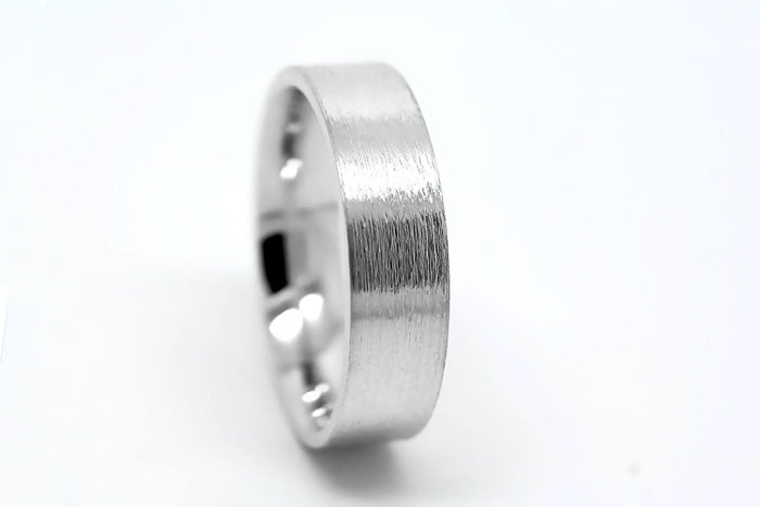 5mm 925 Silver Flat Deep Brushed Wedding Band for Men and Women | T-0019