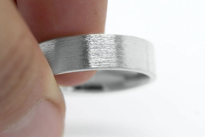 5mm 925 Silver Flat Deep Brushed Wedding Band for Men and Women | T-0019