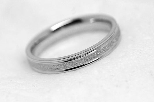 3mm 925 Silver Flat Sparkly Wedding Band for Women and Men | AT-0020