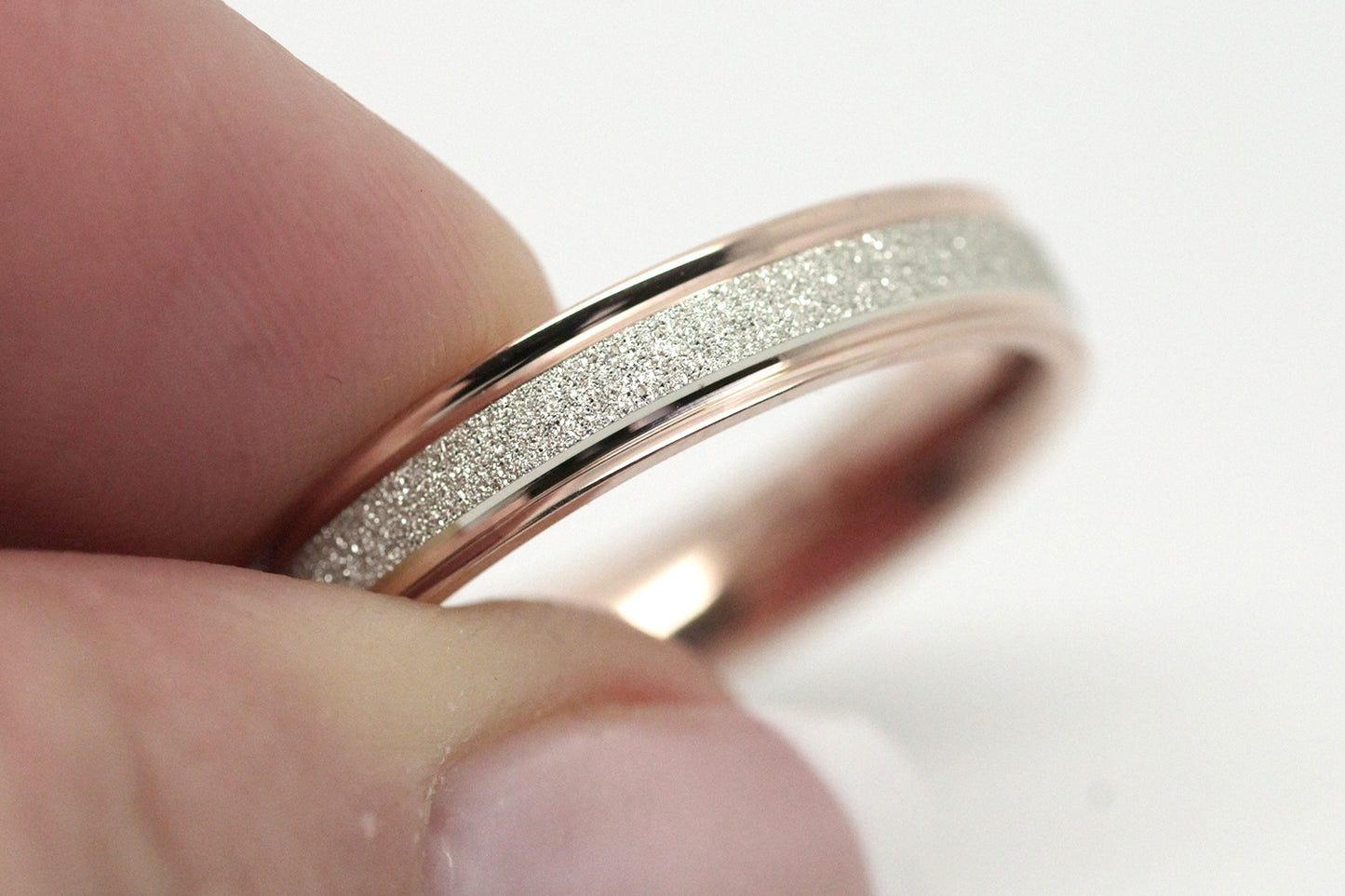 4mm Gold Sparkly Wedding Band for Women and Men | AT-0020