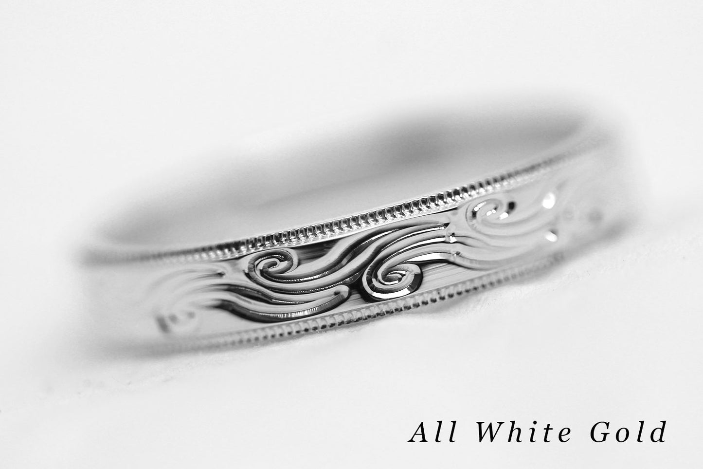 4mm Gold Wedding Band with Swirls Design for Men and Women | AT-6242